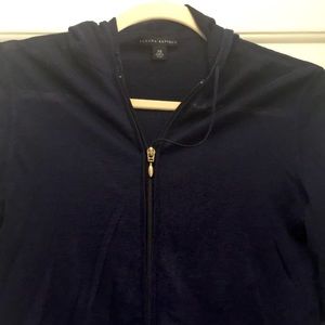 BR navy linen hoodie, x-small.